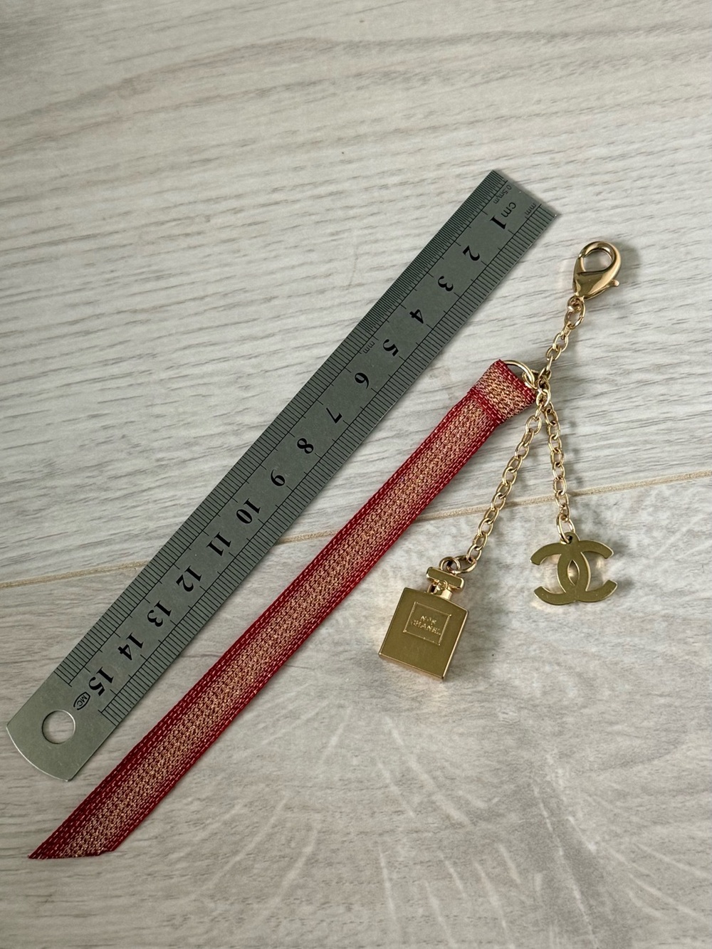 Chanel Gold CC Charm with Black Perfume Bottle Accent